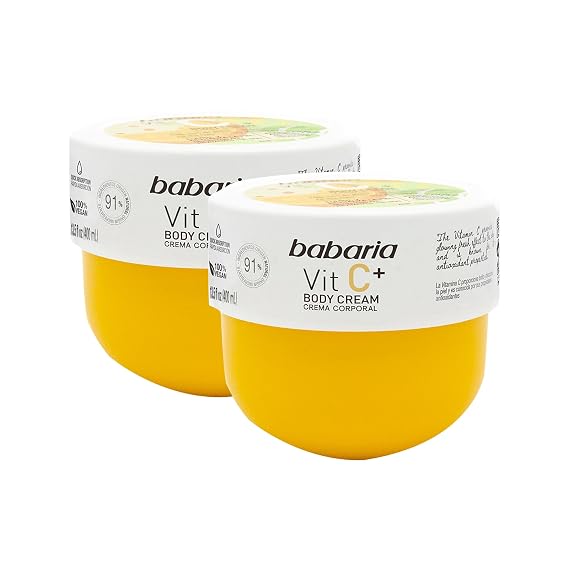 Babaria Vitamin C Body Cream - Illuminating Body Lotion for Women and Men - Improves Skin Elasticity - Moisturizer for Radiant and Soft Skin - 2 pc