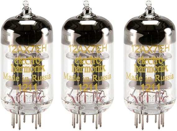 Electro-Harmonix Vacuum Tube, 12AX7 Matched Trio, Instrument-Amplifier Tubes, Polished Finish