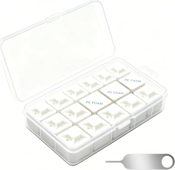 Zip tie mounts 50PCS White,Adhesive Wire clips19.5mm-19.5mm,Widely Used for Cable Management in Automobiles, Ships, Light Chains, Racks, Homes, and Offices