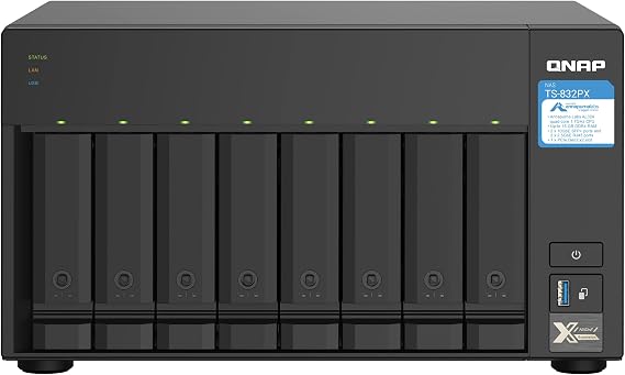 QNAP TS-832PX-4G 8 Bay High-Capacity NAS with 10GbE SFP+ and 2.5GbE