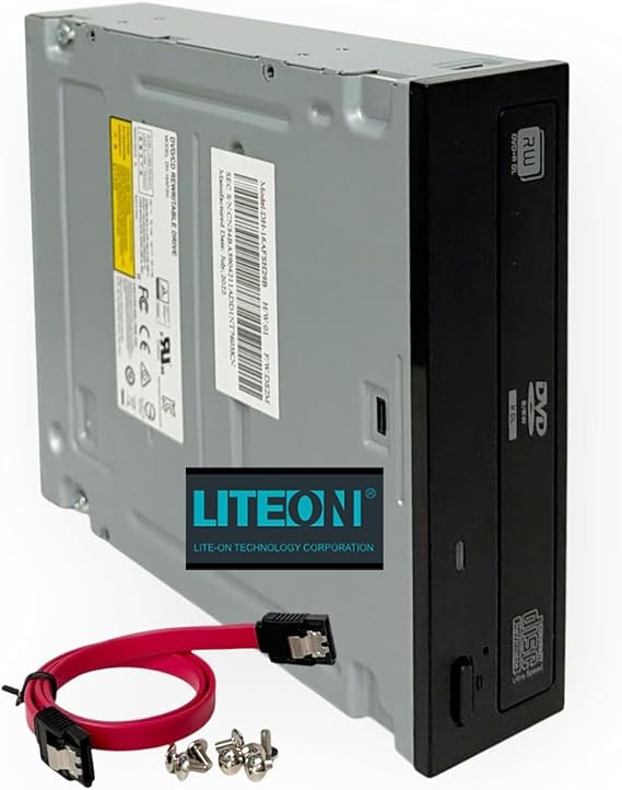 BestDuplicator Lite-On 24x Dual-Layer SATA DVDRW Optical Drive | Installation Kit Included, Reading and Writing CDs and DVDs, For Desktop Computers, Duplicator, Servers, Workstations