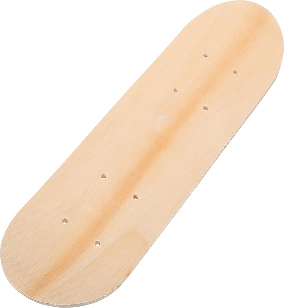 Toyvian DIY Blank Skateboard Deck for Kids - 7-Layer Maple Wood, Double-Sided Graffiti Board, 16.9 X 5.11 Inch, Ideal for Painting and Creativity