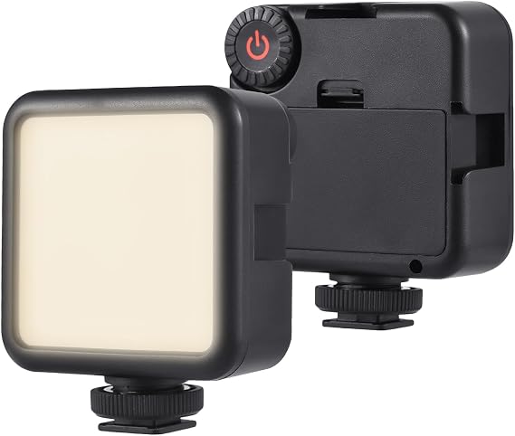 Pocket Led Light Mini Video Lamp Photography Light 5600K Color Temperature with 25pcs Beads 3 Cold Shoe Mounts for Live Streaming Home Studio Comercial Photography