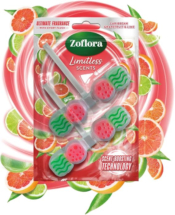 Zoflora Grapefruit & Lime Rim Blocks Toilet Freshener, 2x131g, Pack of 13