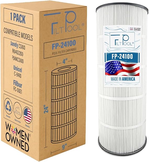 FP-24100 - Pool Filter Replacement for Jandy CS100, 11088501, 11088511, PJANCS100, Hayward X-Stream CC1000, Unicel C-8410 & Filbur FC-0821 - Swimming Pool Cartridge Filter - 1 PC, 100 SQFT
