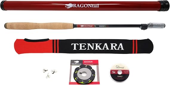 DRAGONtail Tenkara - Shadowfire 365 Tenkara Rod | Classic 12ft telescoping fishing pole with a smooth, easy-to-learn bend for beginner and experienced anglers
