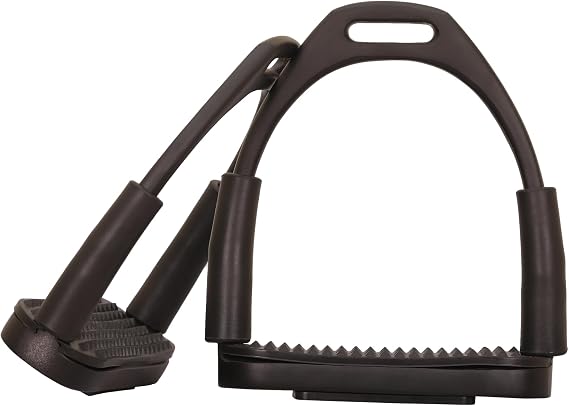 Black Matte Flexible Stirrups Safety Horse Riding Bendy Flex Irons S Steel, Flexible Safety Stirrups, Black Flexible English Bendy Horse Stirrups