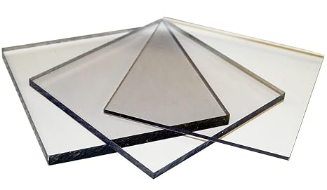 Polycarbonate Sheet - 12" x 24" - 3mm Thickness - Good Glass Alternative Used in POP Signs/Displays, Skylights, Pool Enclosures, Machine Guards - UV Stabilized, Low Flammability & Burglary-Resistant