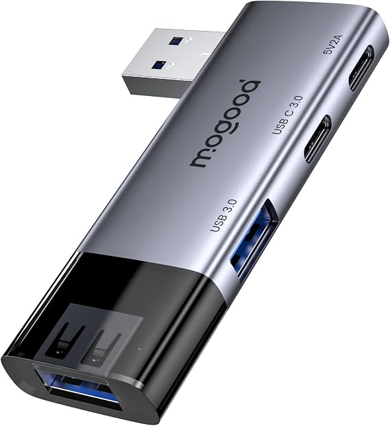 MOGOOD USB Hub for Laptop 4 Port USB Extender Hub 5Gbps USB 3.0 Type C