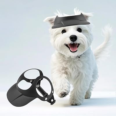 Namsan Dog Hat for Small to Medium Dogs Between 16.5-27.5lb, Motorcycle Dog Sun Hat with Ear Holes, Stylish Doggy Visor, Empty Top Doggie Helmets, Adjustable, Easy Wear, Black