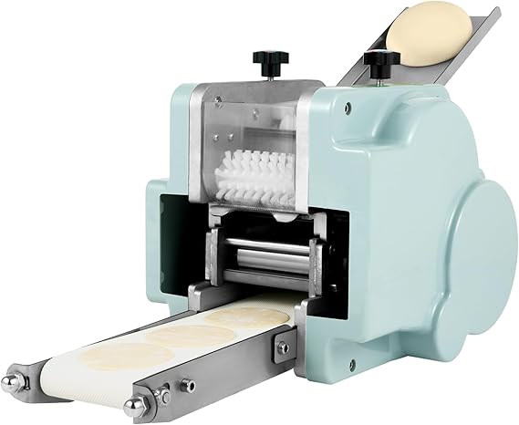 Commercial Automatic Dumpling Maker Machine, 110V 140W Automatic Dumpling Wrappers, 50-60 Pieces/min, Automatic Round Wonton Dough Maker for Noodle and Breakfast Shops