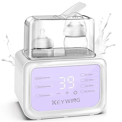Baby Bottle Warmer Bottle Heating Baby Milk Warmer Breast Milk, Double Bottle Warmer Baby Food Heater, Fast, Defrost 6 in 1 Smart Warmer with LCD Screen
