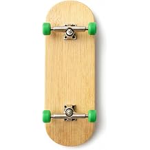 Professional 6-Layer Bamboo Fingerboard Mini Skateboard Complete100x33mm Deck +Axle Washers 34mm Silvery Trucks |Old School 20th Anniversary Edition Green Wheels