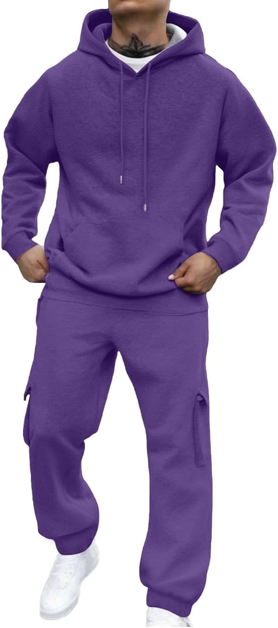 Men's Tracksuit 2 Piece Drawstring Hoodie Sweatsuits Jogging Suits Casual Outfits for Men