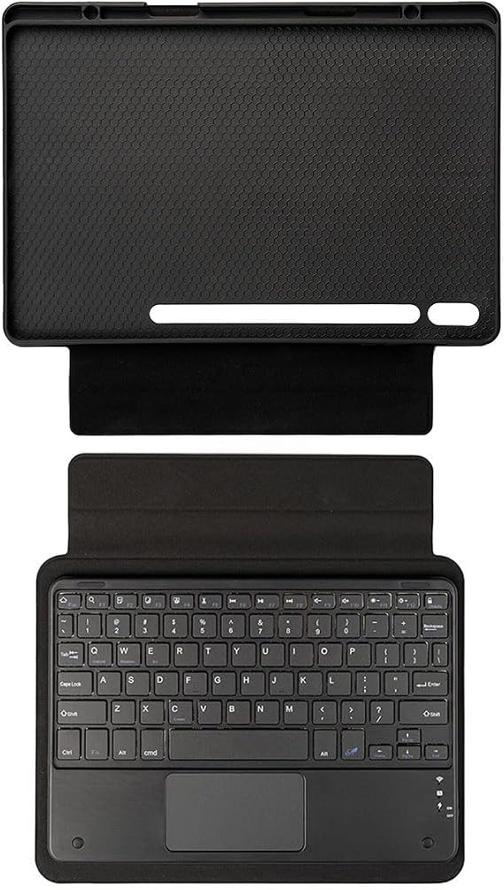 Aksesuarcim Samsung Galaxy Tab S10 Plus SM-X820 X826 ile Uyumlu Kılıf Klavyeli Kalem Bölmeli Bluetooth Bağlantılı Standlı Tablet Kılıfı Siyah