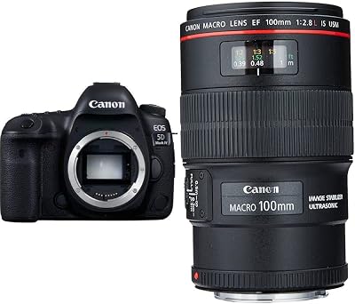 Canon EOS 5D Mark IV Full Frame Digital SLR Camera Body with EF 100mm f2.8L is USM Macro Lens for Canon Digital SLR Cameras, Lens Only