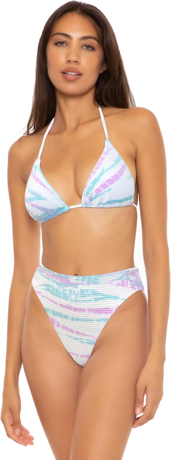 Becca by Rebecca Virtue Iconic Cheryl Pucker Rib Triangle Top Orchid/Jasper MD