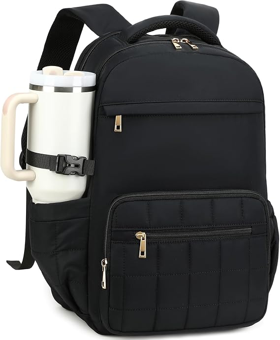 Bluboon Laptop Backpack for Women 15.6 Inch School Work Bag with Cup Holder | Separate Laptop Compartment and Secure Multi-Pocket Keep Essentials Accessible for School, Work and Travel