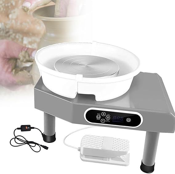 Pottery Wheel Pottery Forming Machine,Ceramic Forming Wheel,Electric Pottery Wheel with Foot Pedal Clay Tool,Ceramic Machine Work Clay Art Craft(110V)