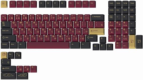 Drop + Redsuns GMK Red Samurai Keycap Set for Full-Size Keyboards - Compatible with Cherry MX Switches and Clones (1800 Layout 113-key Kit)