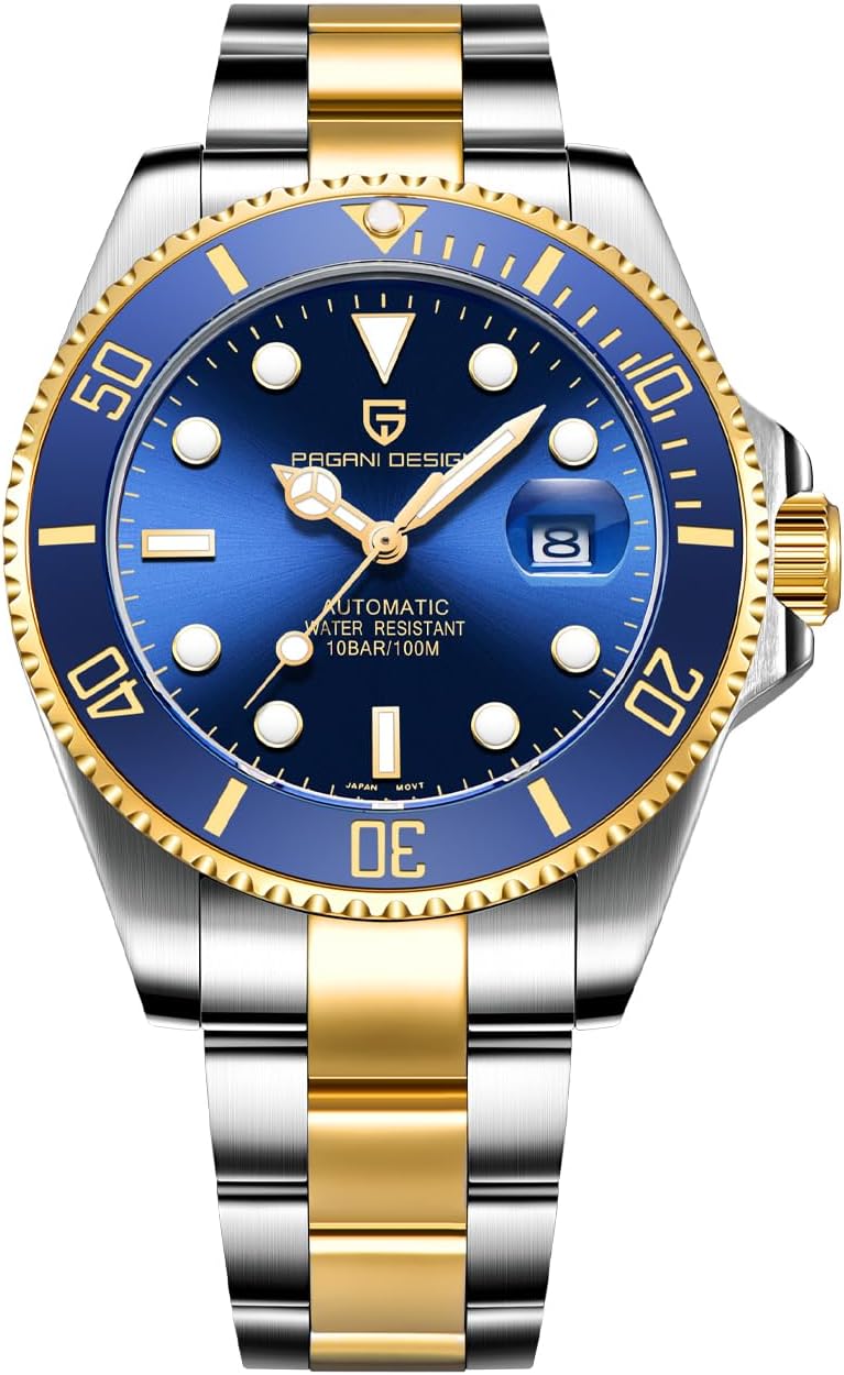 Pagani Design Luxury Men's Watch Automatic Mechanical Japanese NH35 Movement Waterproof 100M Men's Diving Watch Sapphire Glass Stainless Steel Business Men's Watch