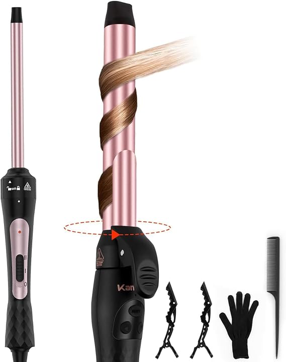 3/8 Inch Small Curling Wand and 1 inch Rotating Curling Wand
