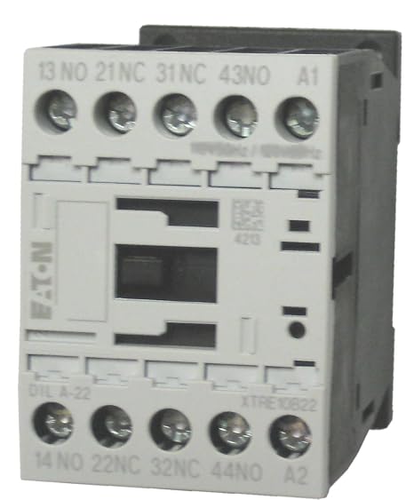 Eaton / Moeller DILA-22 4 pole control relay with a 24 volt DC coil.  with 2 N.O. and 2 N.C. base contacts, rated for 16 AMPS and mounts on standard 35mm DIN rail