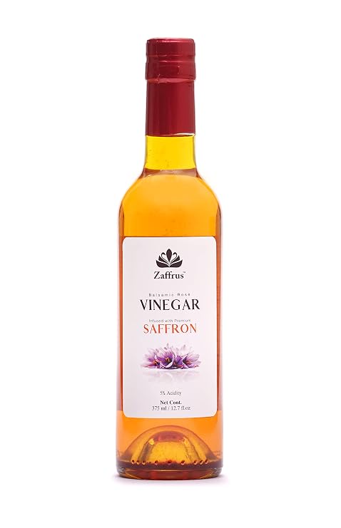 Zaffrus - Premium Saffron Infused Balsamic Vinegar Condiment | 375 ml / 12.7 fl.oz