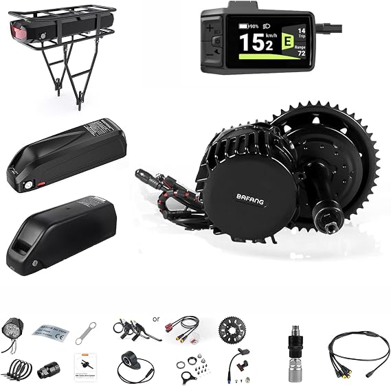 BAFANG BBS-HD 1000W Mid Drive Kit 48V/52V Mid Motor Kit with Battery | Mid Drive Electric Bike Conversion Kits with Battery & Optional Display & 46T Chainring Fit 68-73MM BB Size Bikes