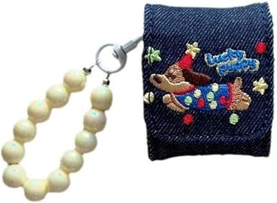 Y2k Dachshund Airpod Case Cutecore Embroidery Headphone Cover with Keychain Cute Accessory Aesthetic Stuff Airpods pro