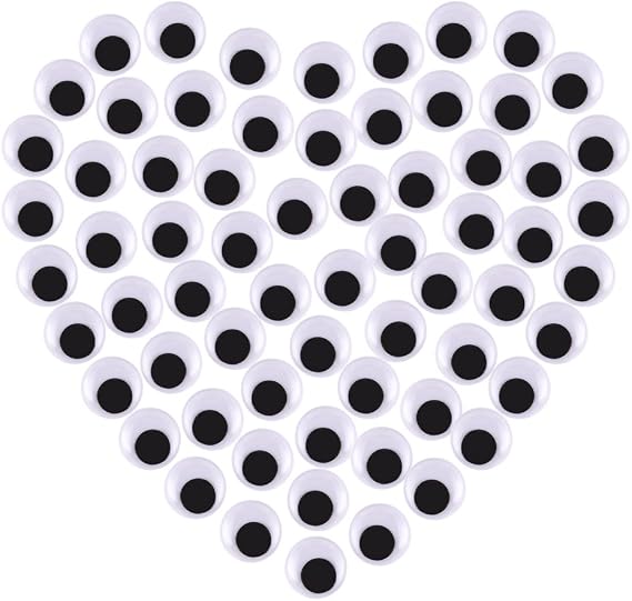 Decora 100pcs 18mm Round Wiggly Wobbly Googly Eyes Self-Adhesive Peel Sticker