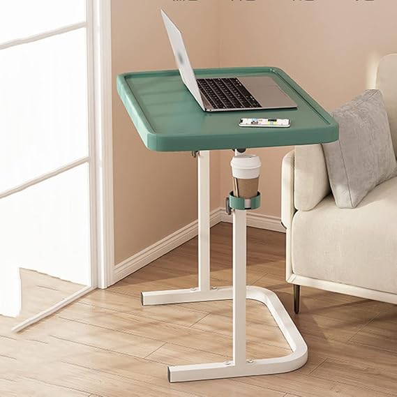 Foldable Computer Table, Modern Office Desk, Height Lift 65~85CM, Home Small Study Workstation, Space Saving Table for Work, Writing, Study(Green)