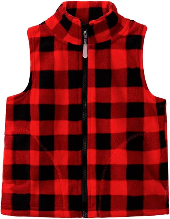 Mud Kingdom Boys Girls Polar Fleece Vest Jacket Ligntweight Plain Vest Full Zipper Sleeveless
