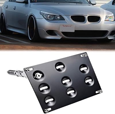 GTP Front Bumper Tow Hook License Plate Mounting Bracket Holder Compatible with BMW 06-10 5 Series E60, 04-10 6 Series E63 E64, 95-98 3 Series E36, 94-10 7 Series E66, 06-08 Z4, 00-06 X5 E53