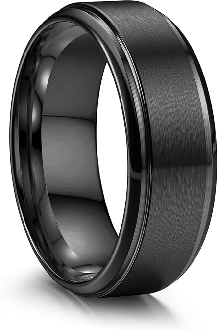 Jstyle 8MM Mens Wedding Band Stainless Steel Ring for Men Women Size 6-14