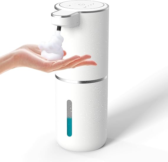 Automatic Soap Dispenser Touchless Foaming Soap Dispenser 400ml USB Rechargeable Dispenser Electric Wall Mounted 4levels Adjustable Foam Dish Soap Pump for Bathroom Kitchen