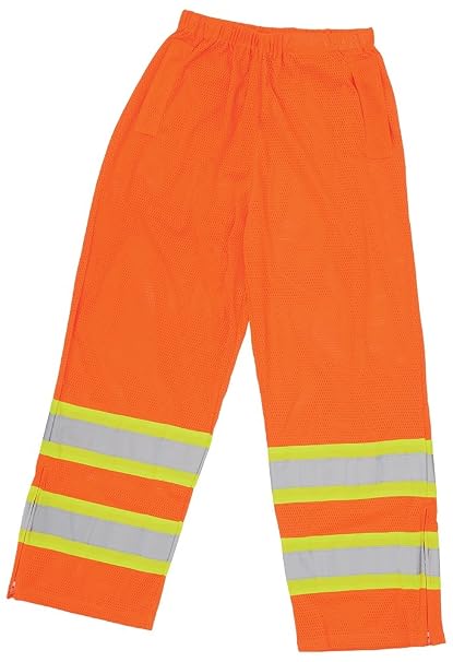 ERB Safety 65032 S210 Class E Mesh Pants, Hi-Viz Orange Medium Polyester
