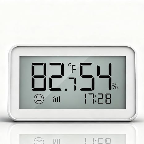 Smart WiFi Thermometer Hygrometer,Accurate Digital Indoor Temperature and Humidity Sensor with LCD Screen Display,APP Alerts, C/F Switching Compatible with Alexa & Google Assistant, Works with IFTTT