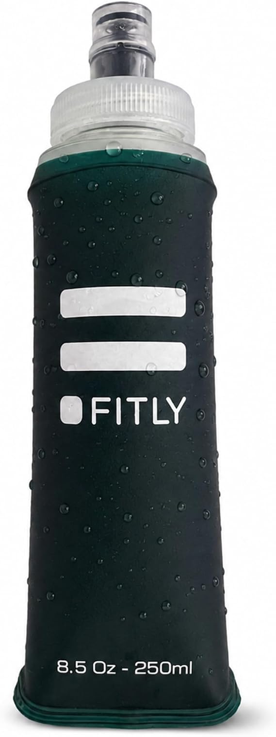 FITLY Soft Flask - Shrink As You Drink Soft Water Bottle for Hydration Pack - Folding Water Bottle Ideal for Running, Hiking, Cycling, Climbing & Rigorous Activity