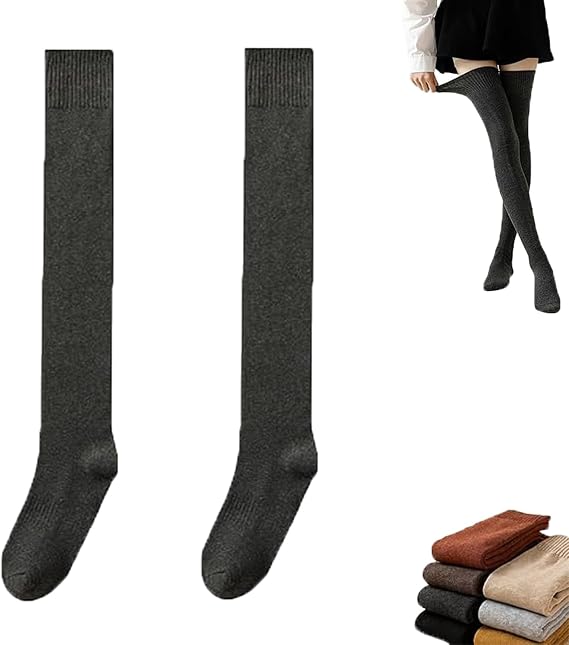 Women Thigh High Socks, Warm Stretchy Thickened Self-Heating Breathable Knee Boot Sock