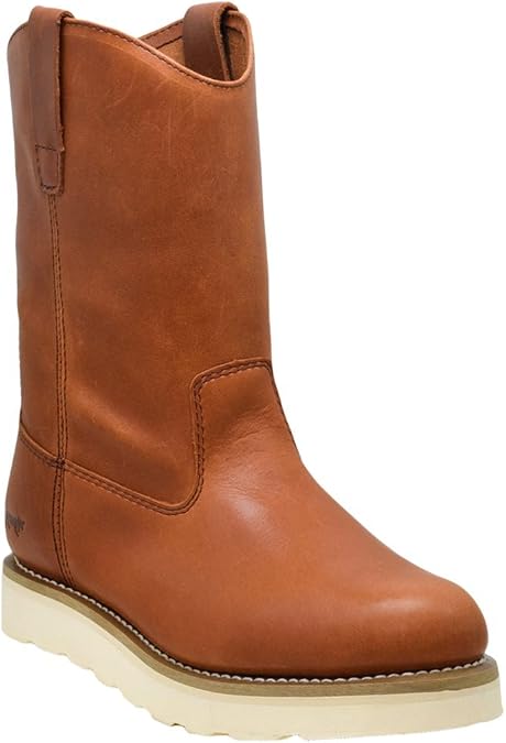 Golden Fox 12" Work Boot Pull On Wellington Wedge Lightweight Outsole for Construction Farming and Ranching
