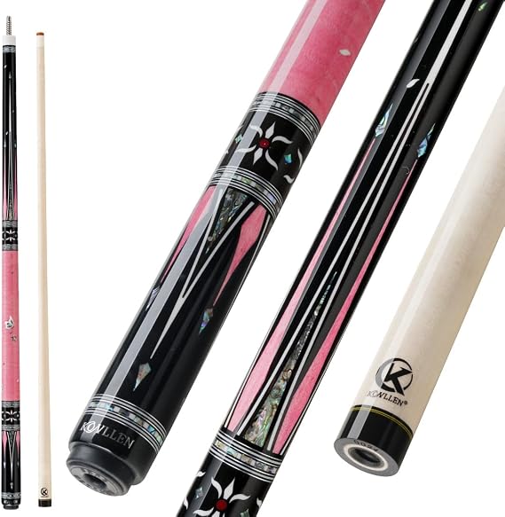 KONLLEN Low Deflection Pool Cue Stick, Handcrafted Inlay Design