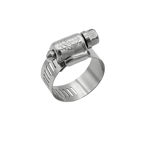 Cambridge Worm Gear Hose Clamps SAE Size 6, Adjustable 7/16-in to 25/32-in, Stainless Steel Band and Housing, Zinc Plated Screw, 10 Pack