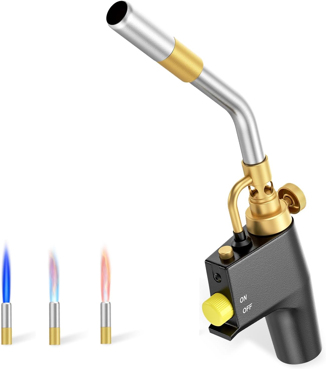 MAPP Gas Torch, SenDeluz Trigger Start Propane Torch Portable High Intensity Torch Head Plumbing Soldering Blow Torch Professional Brazing Torch for Welding Machine Maintenance Cooking Melting