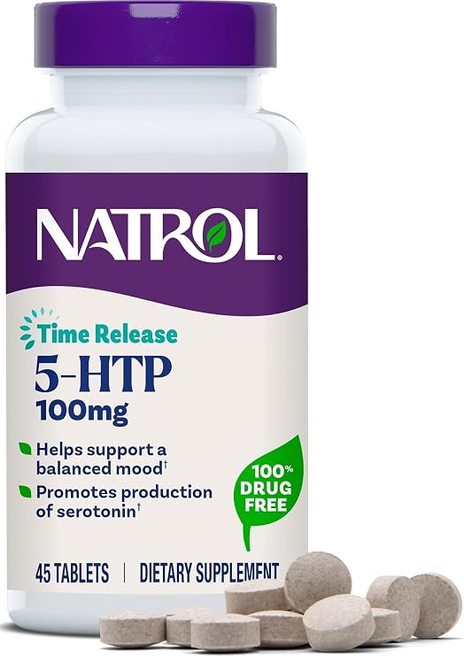 Natrol 5-HTP 100 mg Time Release, Helps Support a Balanced Mood, 90 Tablets