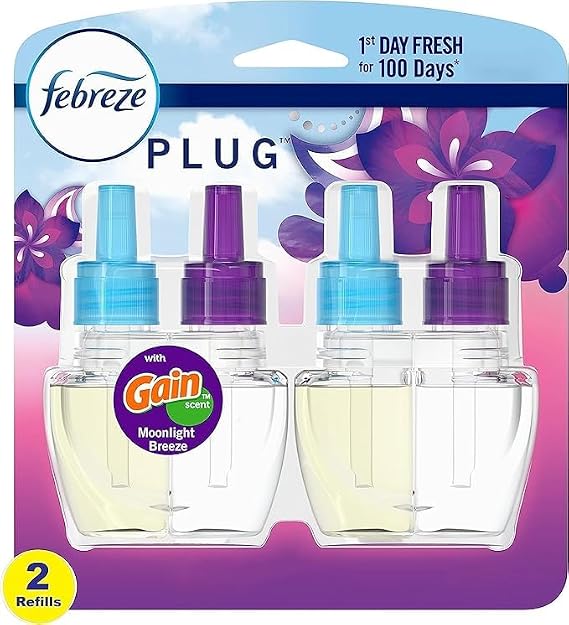 Febreze Odor-Fighting Fade Defy PLUG Air Freshener Refill, Gain Moonlight Breeze, (2) of 0.87 fl oz Refills