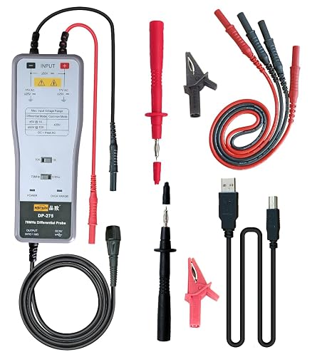 PINTECH Low Voltage Differential Probe 1X/10X Oscilloscope Probe Kit | 70MHz, 50V, 2% Accuracy, 5ns Rise Time, DP-275