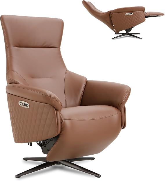 Heavy Duty Power Recliner Chair, Zero Gravity Recliner, Reclining for Adults with 2 Motors, Single Sofa with Powered Adjustable Backrest and Lift Footrest, USB Charging Press Control, Coffee
