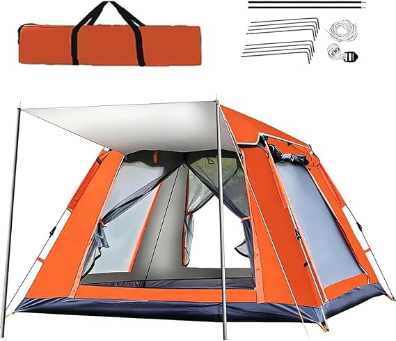 Tent, Pop Up Tent Automatic, 4 Season Camping for Family Outdoor, Waterproof Dome Suitable for Traveling, Beach, Mountaineering