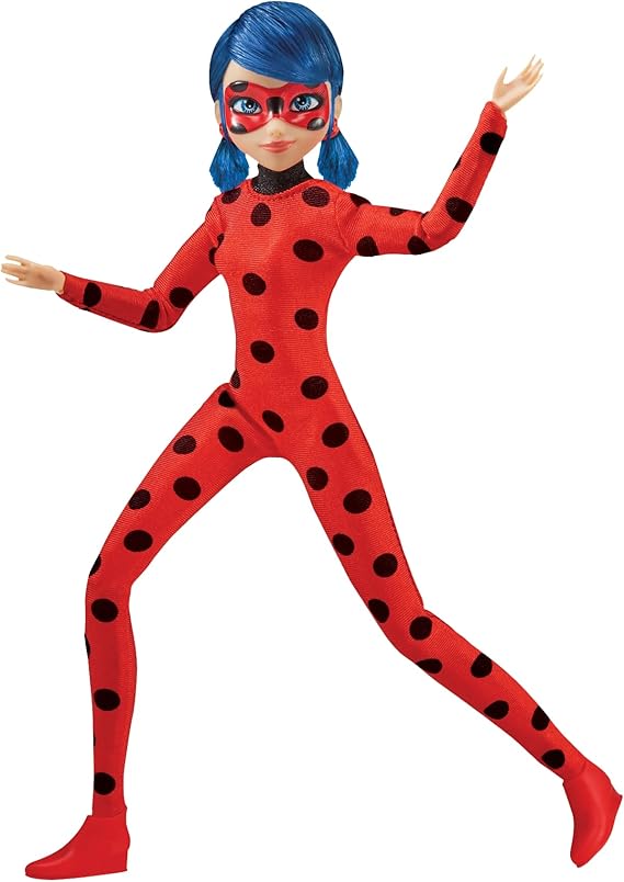 Miraculous Ladybug and Cat Noir Toys Ladybug Fashion Doll | Articulated 26cm Doll with Accessories and Kwami | Marinette Superhero Figurine | Bandai Dolls Range